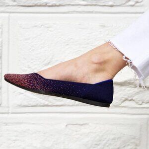 Rothy’s The Point Midnight Metallic Limited Edition Points Flats Size 10.5